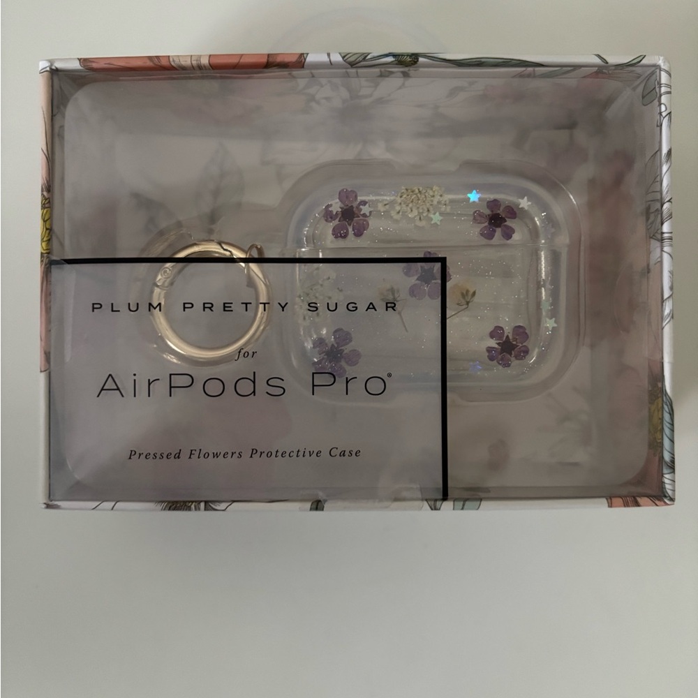 Plum Pretty Sugar AirPods Pro Case with Pressed Flowers
